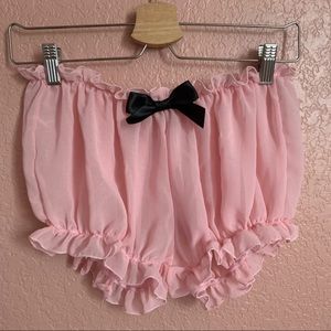 dolls kill baby pink chiffon bloomer shorts